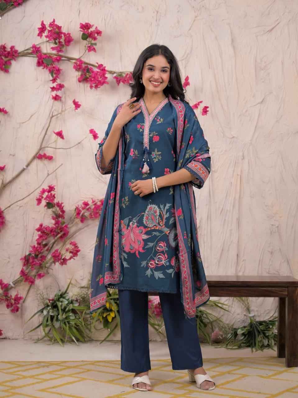 Pure Cotton Hand Block Short Length Suit