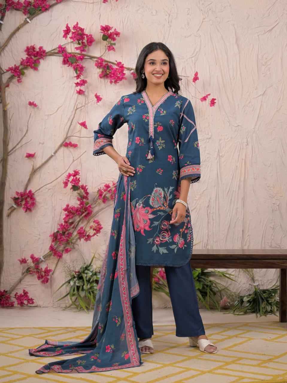 Pure Cotton Hand Block Short Length Suit