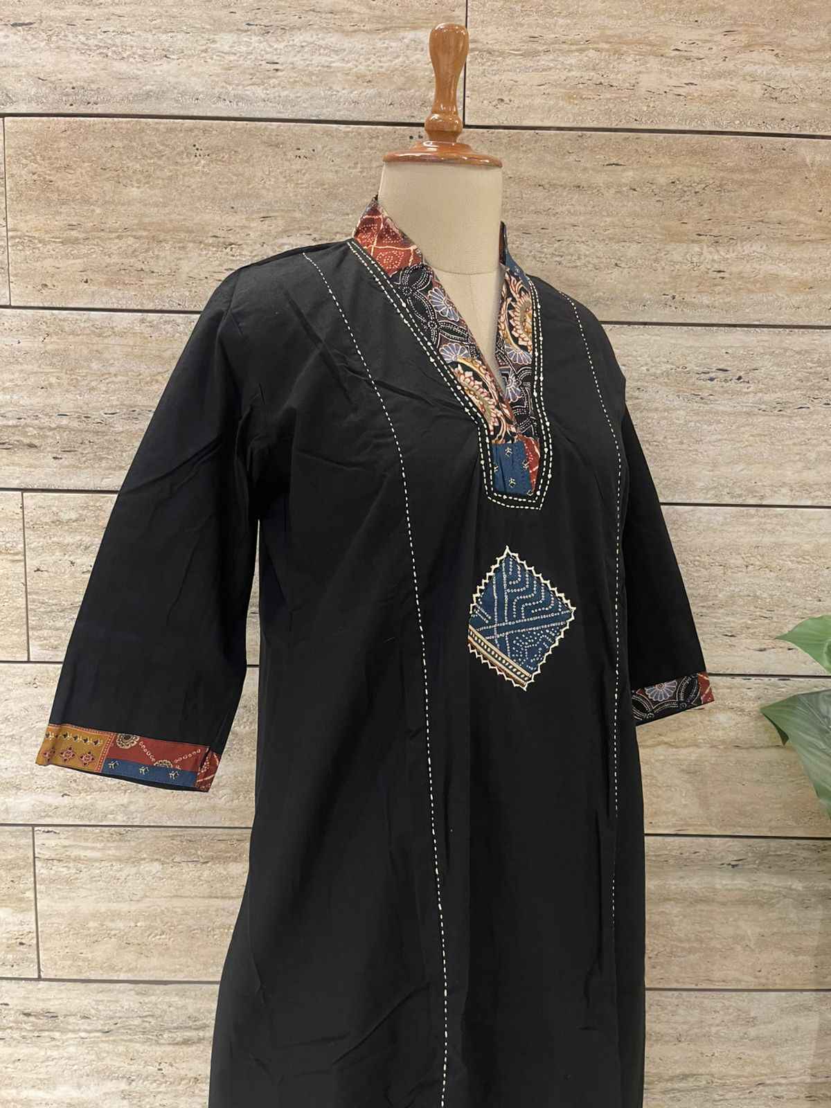 Pure Cotton A Line Applique Dupatta Set