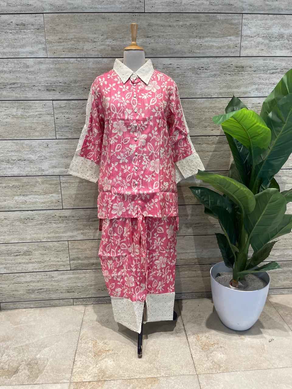 Pure Muslin Two Piece Co Ord Set