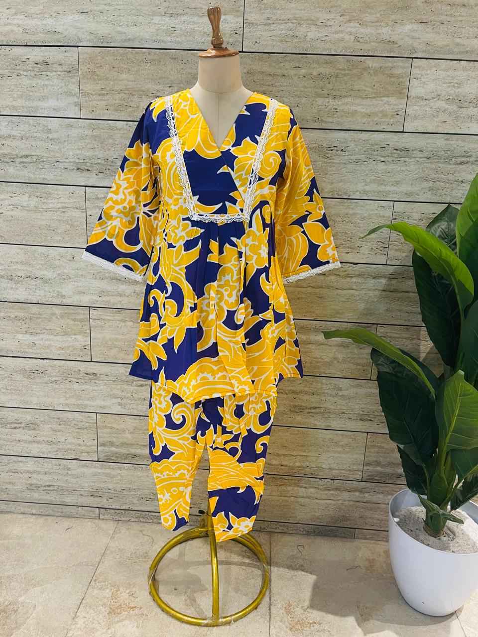 Floral Print Pure Cotton Two Piece Co Ord Set