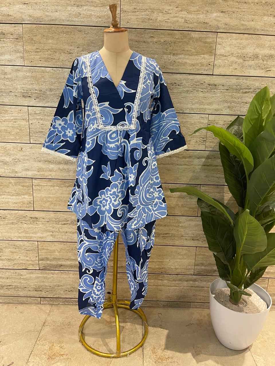 Floral Print Pure Cotton Two Piece Co Ord Set