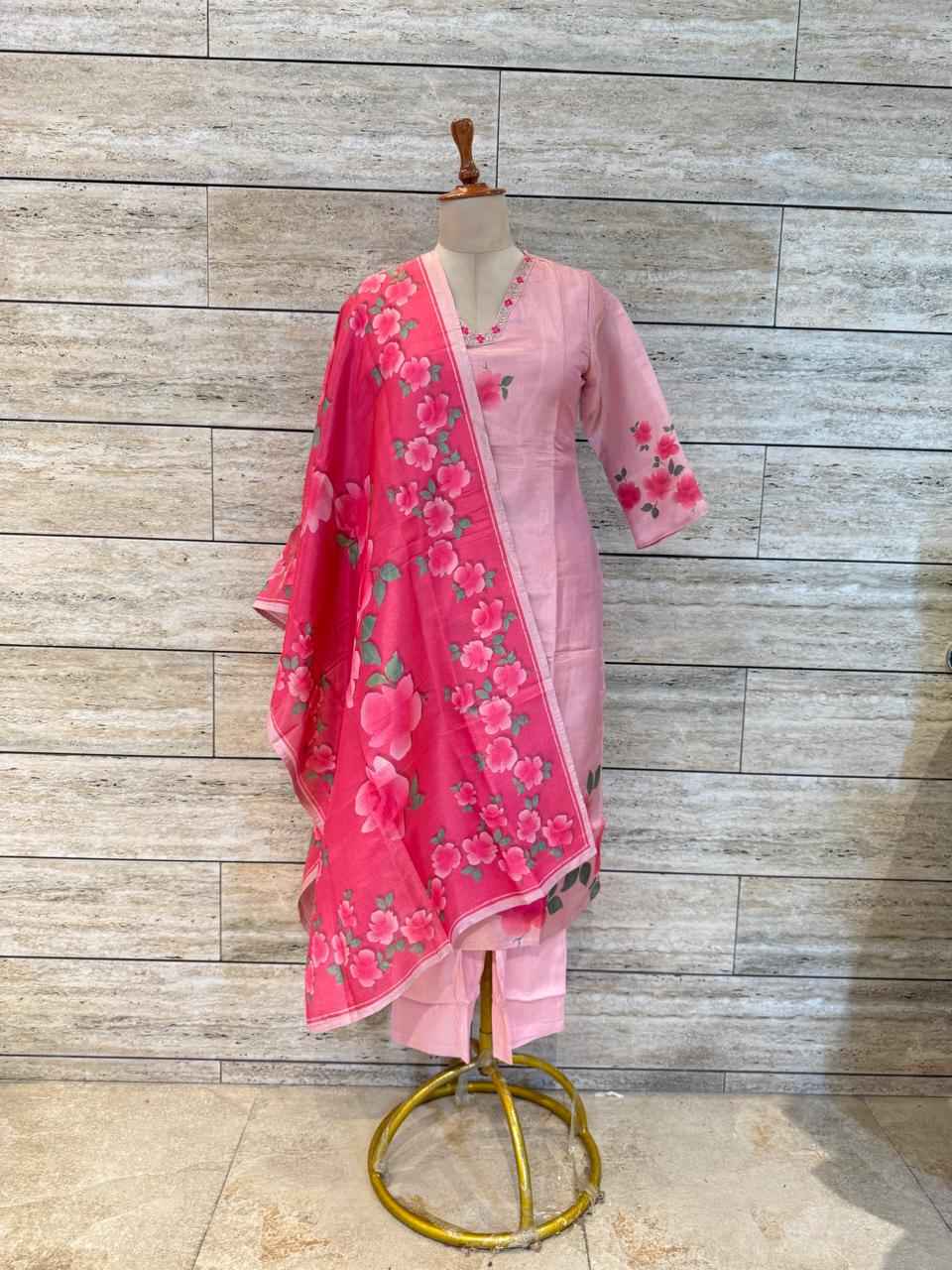 Festival Wear Pure Shimmer Floral Print Dupatta Set