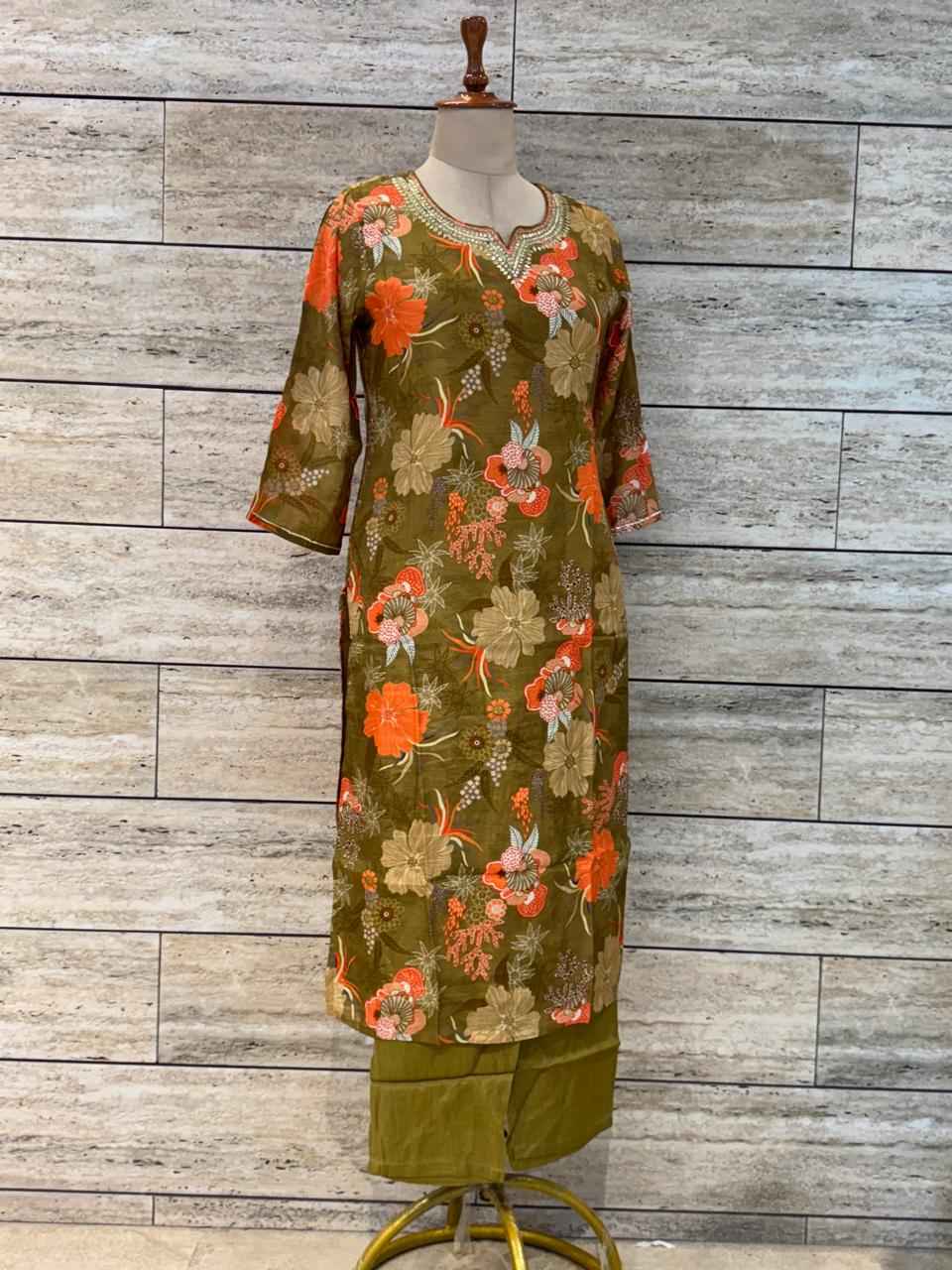 Festival Wear Pure Muslin Floral Print Dupatta Set