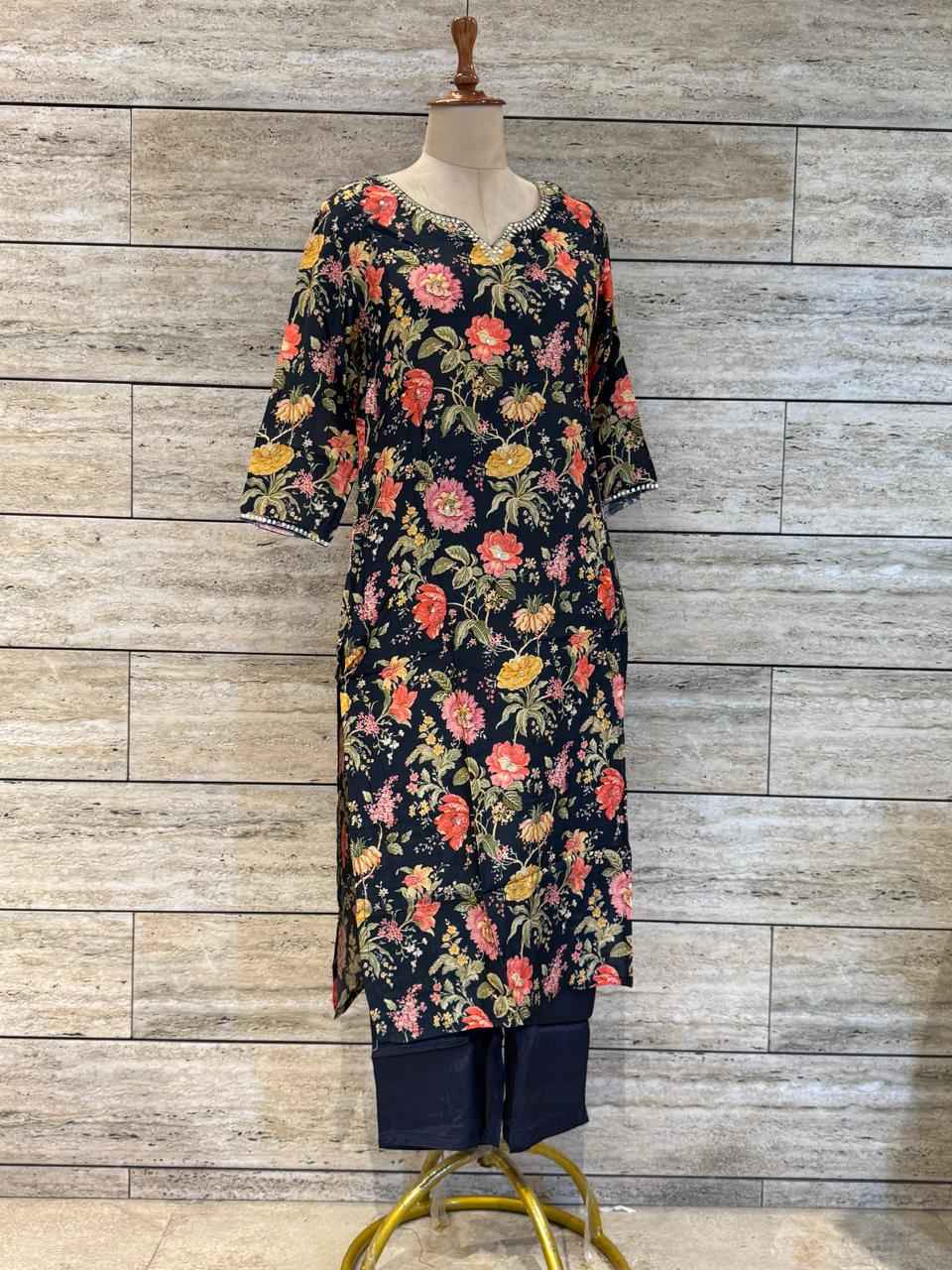 Festival Wear Pure Muslin Floral Print Dupatta Set