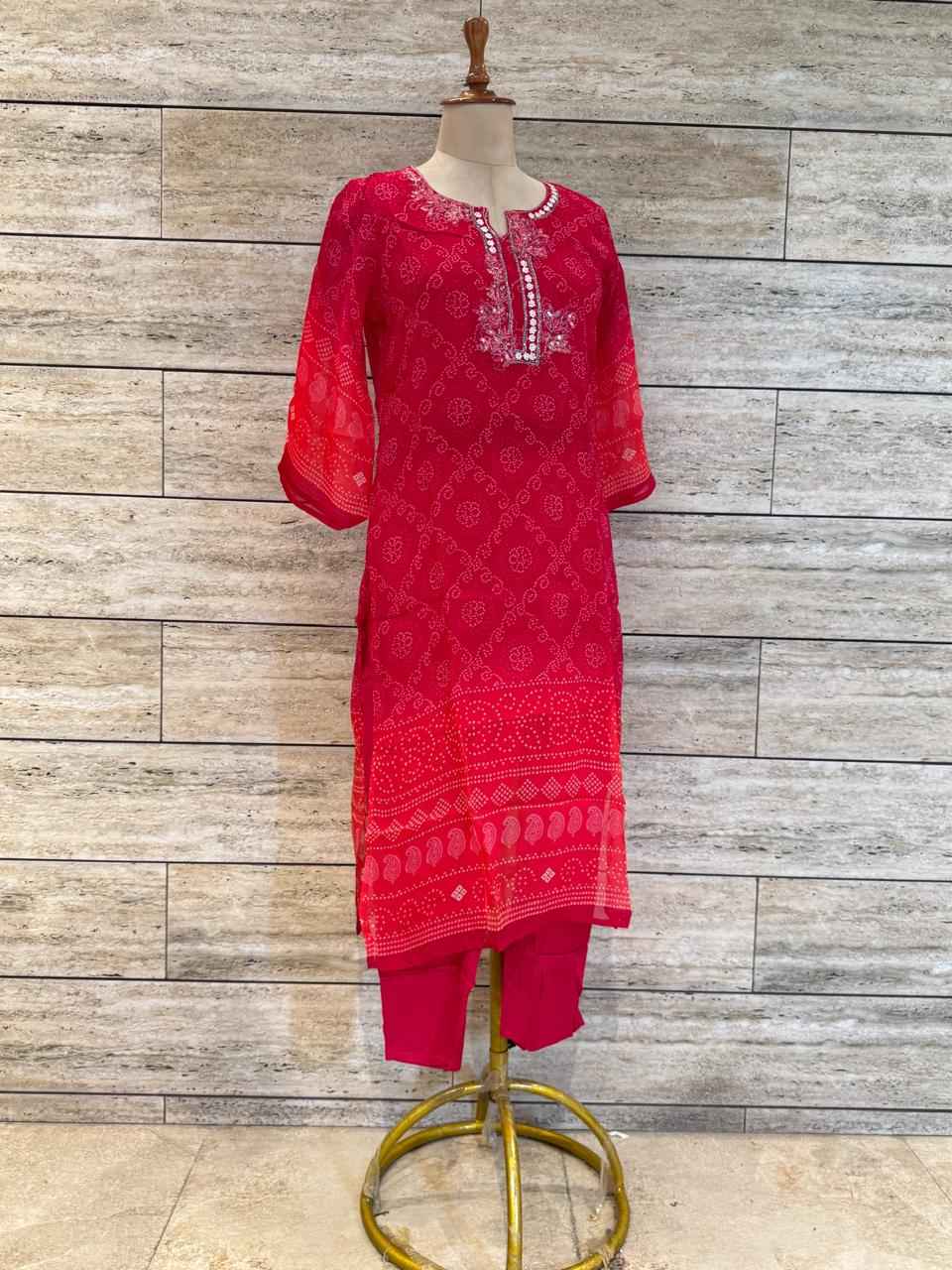 Festival Wear Bandhej Print Dupatta Set