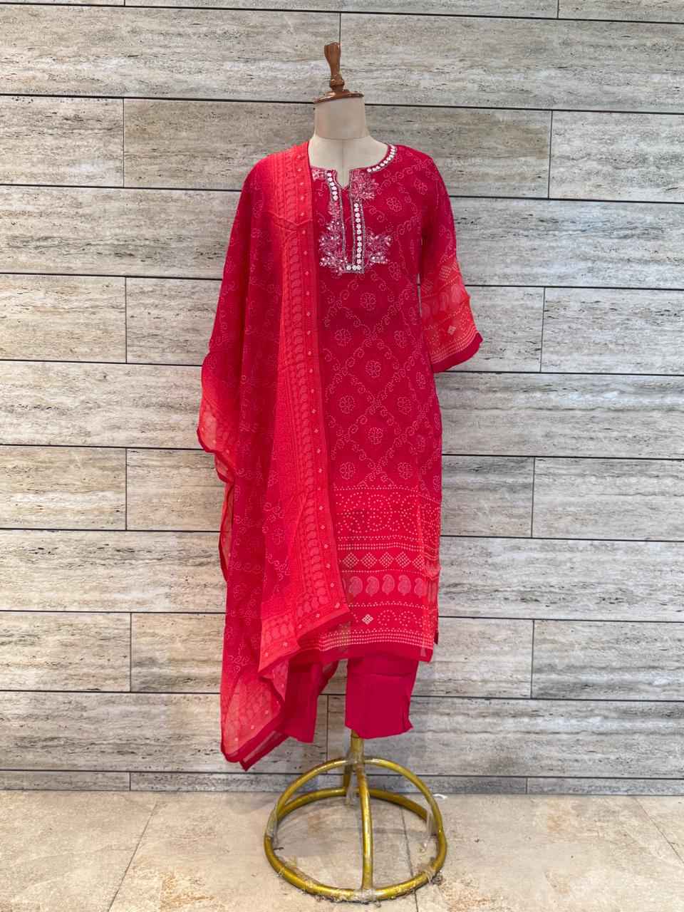 Festival Wear Bandhej Print Dupatta Set