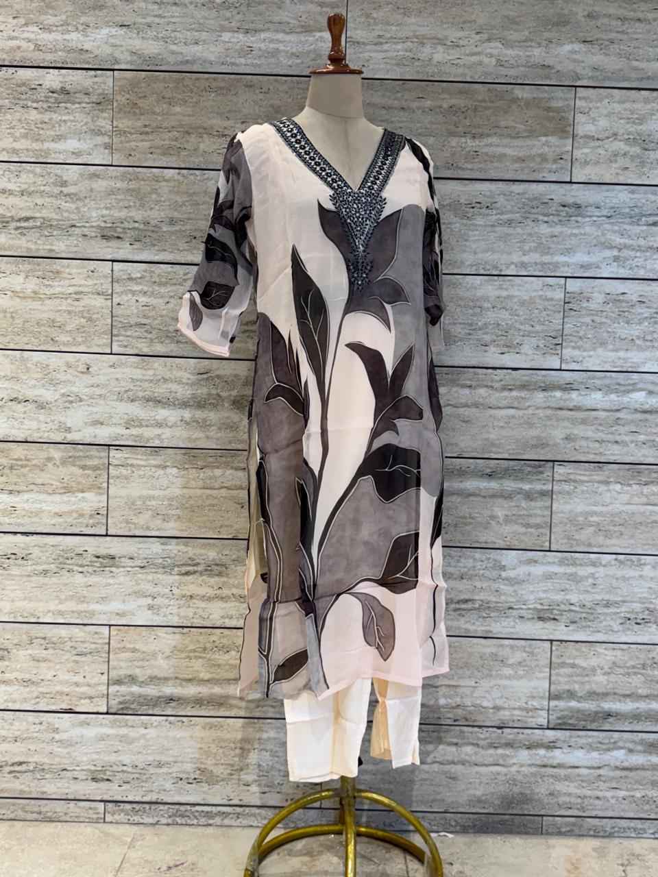 Festival Wear Three Piece Organza Dupatta Set