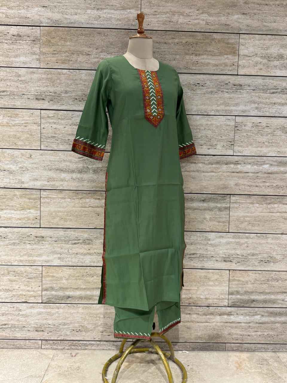 Festival Wear Pure Muslin Dupatta Set With Embroidery  FW036