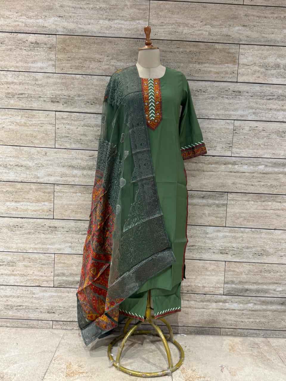 Festival Wear Pure Muslin Dupatta Set With Embroidery  FW036