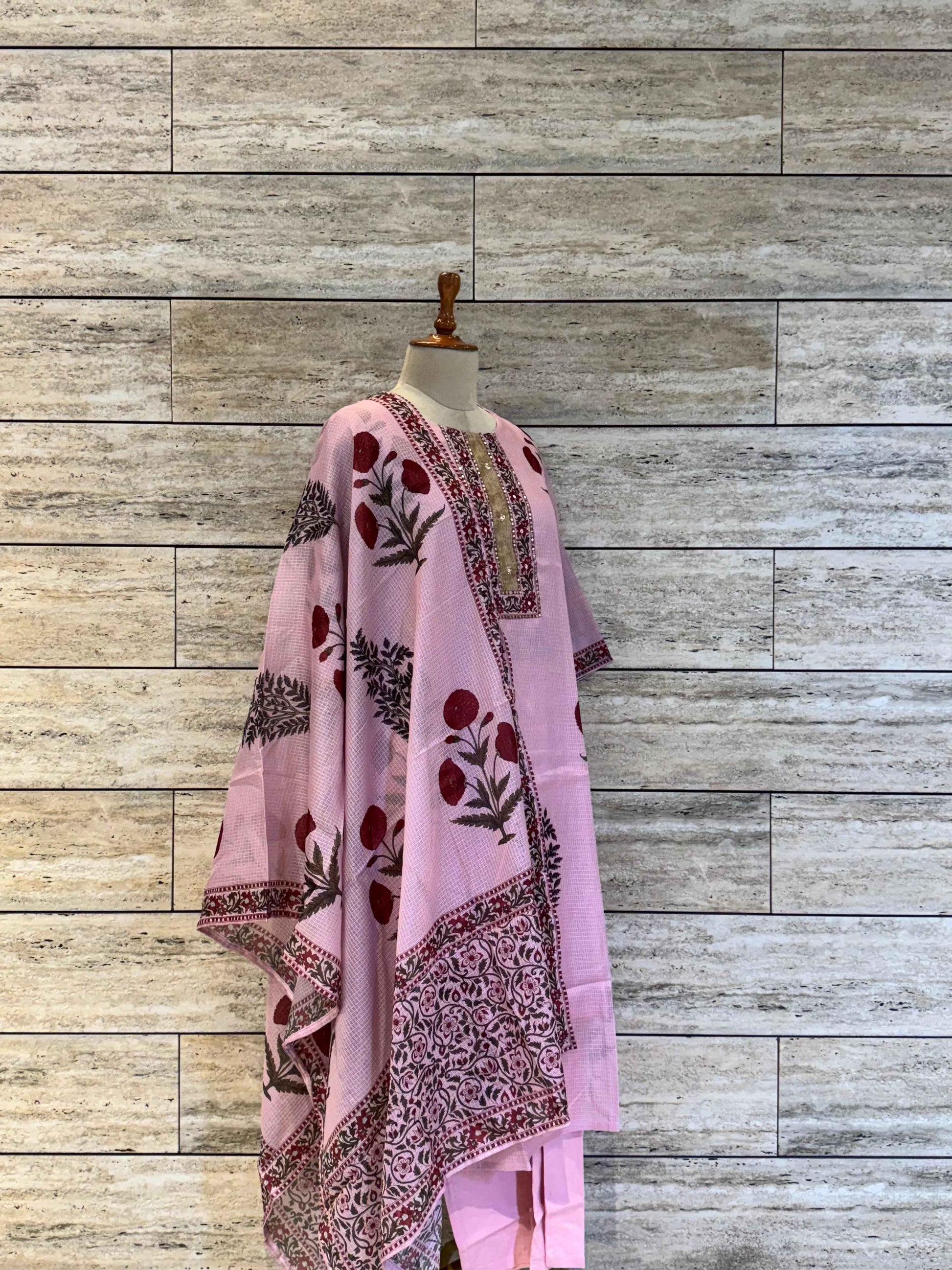 Kota Doriya Floral Print Dupatta set