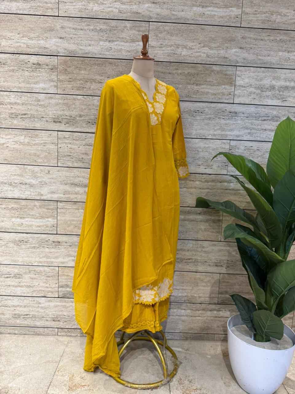 Pure Cotton Three Piece Dupatta Set