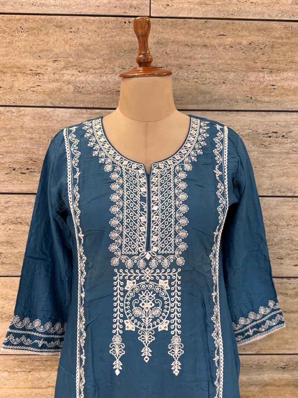 Festival Wear  Pure Muslin Three Piece  Dupatta Set