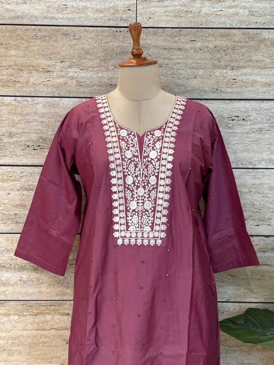 Festival Wear Pure Chanderi Silk Three Piece  Dupatta Set