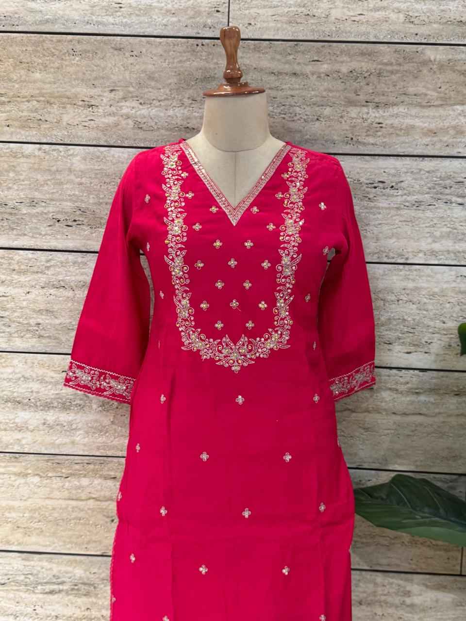 Festival Wear  Pure Muslin Three Piece  Dupatta Set