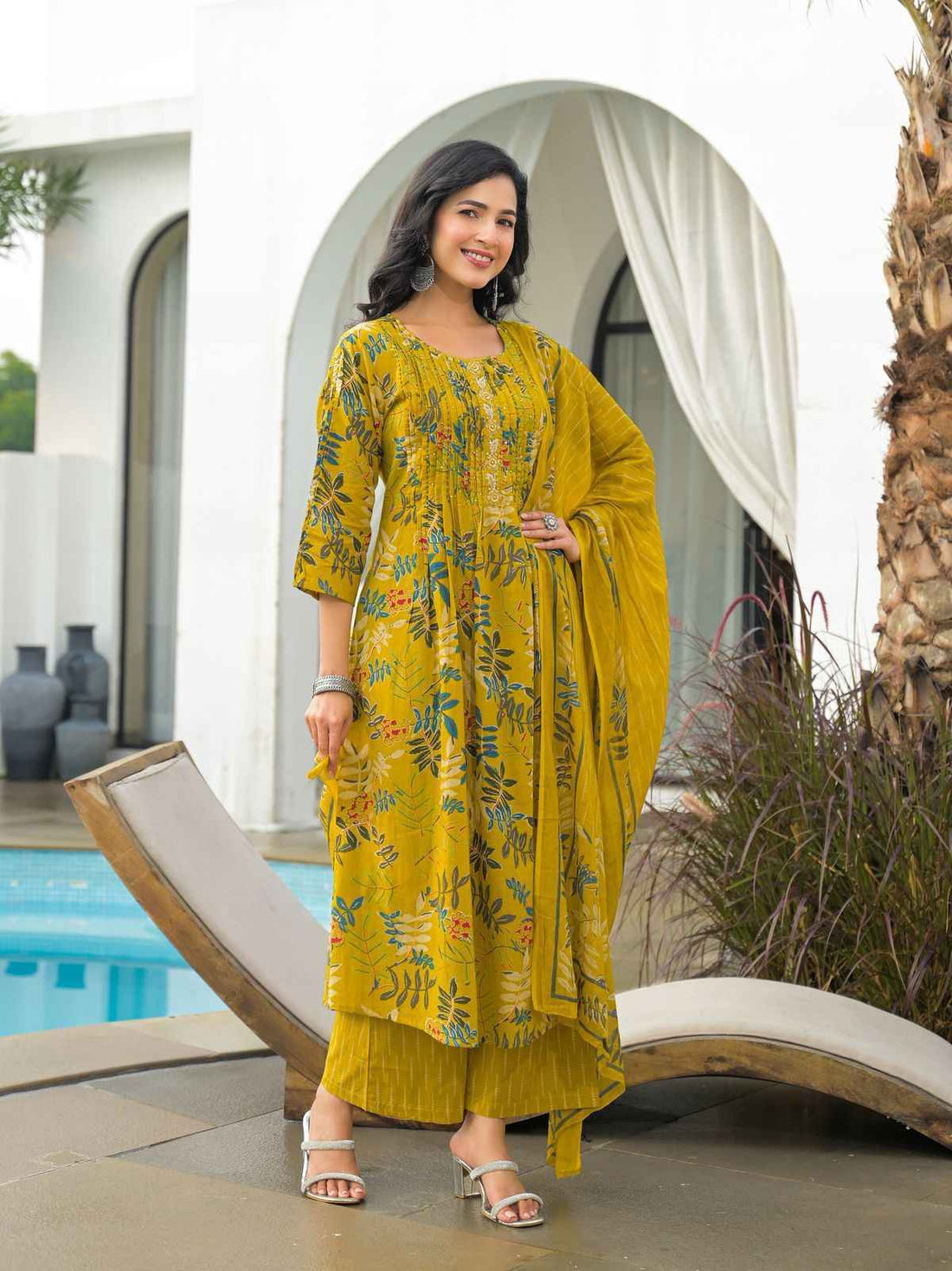 Pure Cotton A Line Dupatta Set