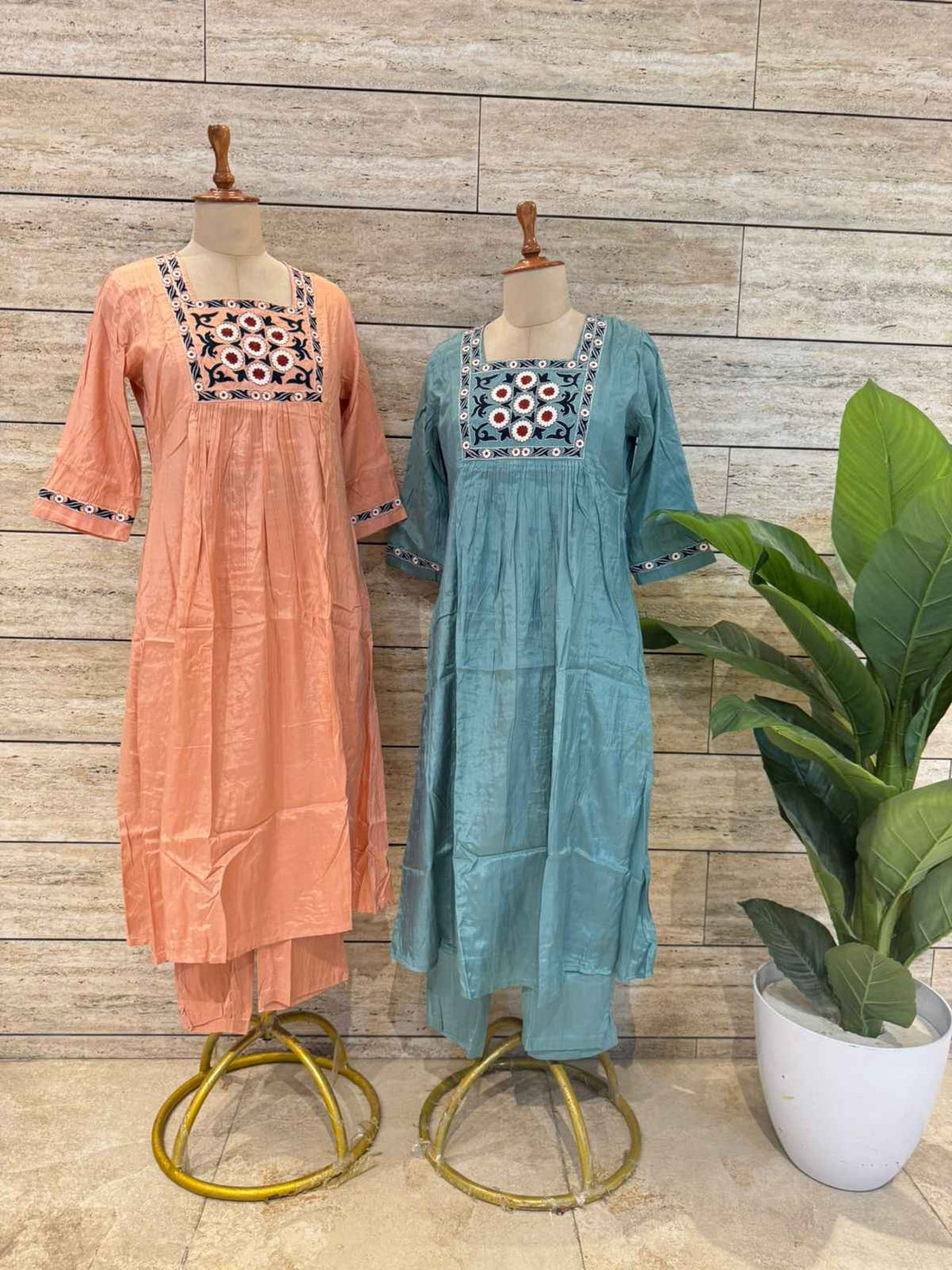 Pure Muslin A Line Two Piece Pant Set