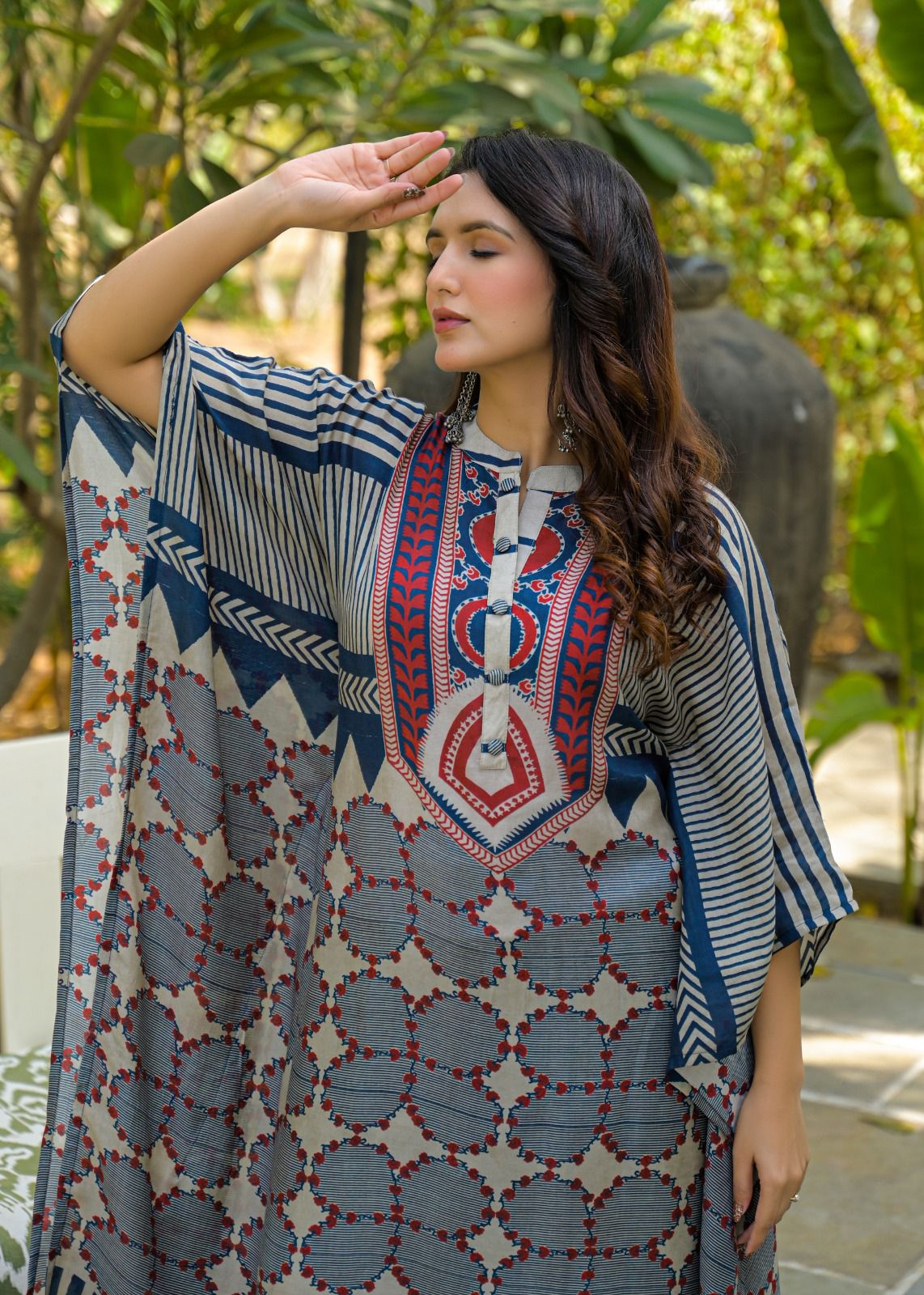 Free Stylish Muslin Two Piece Kaftan Set