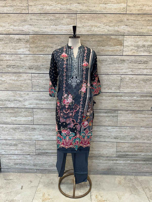 Premium muslin Silk Dupatta Set