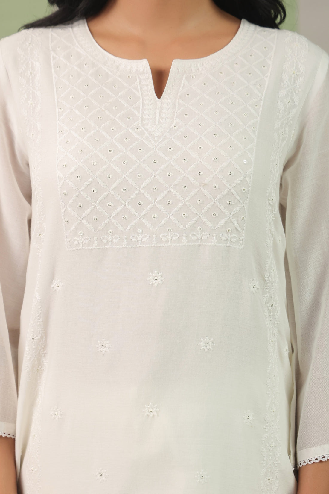Premium Mul cotton cord set with embroidery with inner COS146