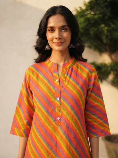 Pure Cotton Co-Ord Set With Lehariya Print COS174