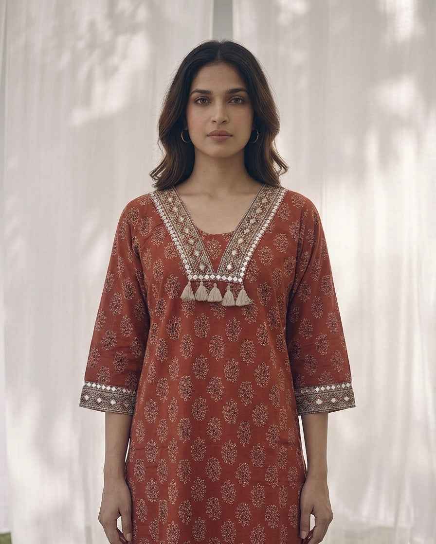 Pure Cotton Three Piece Dupatta Set