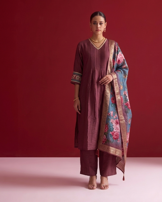 Crust Viscose Silk With Chanderi Dupatta CHS041