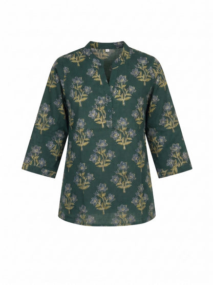 Printed Short Top In Cotton Fabric ST001