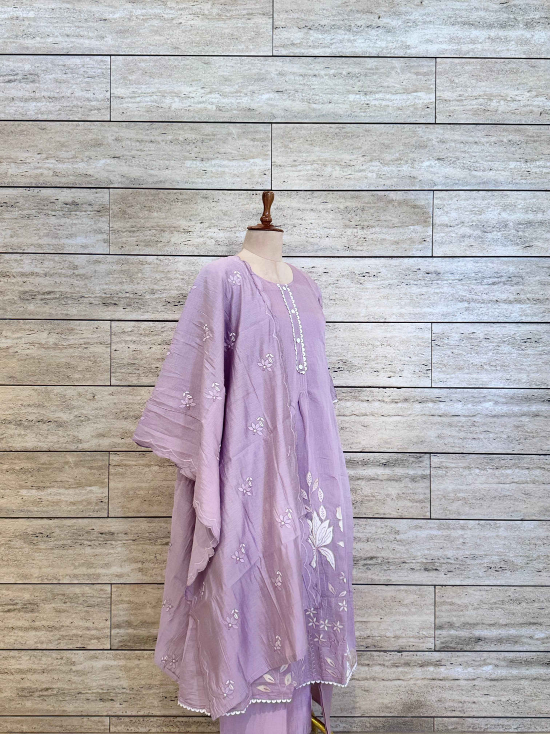 Mul Chanderi Festive Wear Appliqur Work Dupatta Set