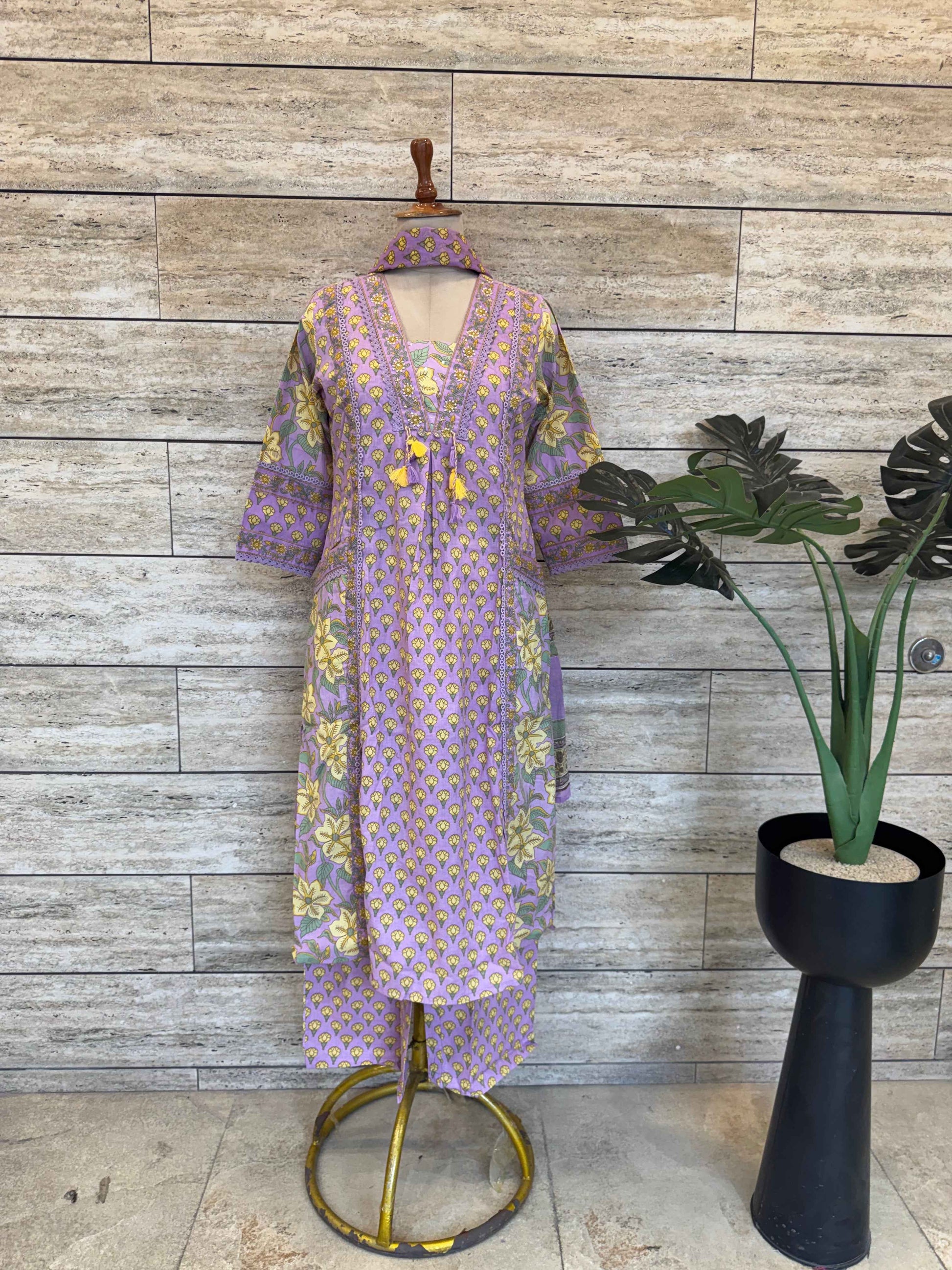 Pure Cotton A Line Dupatta Set CS0267