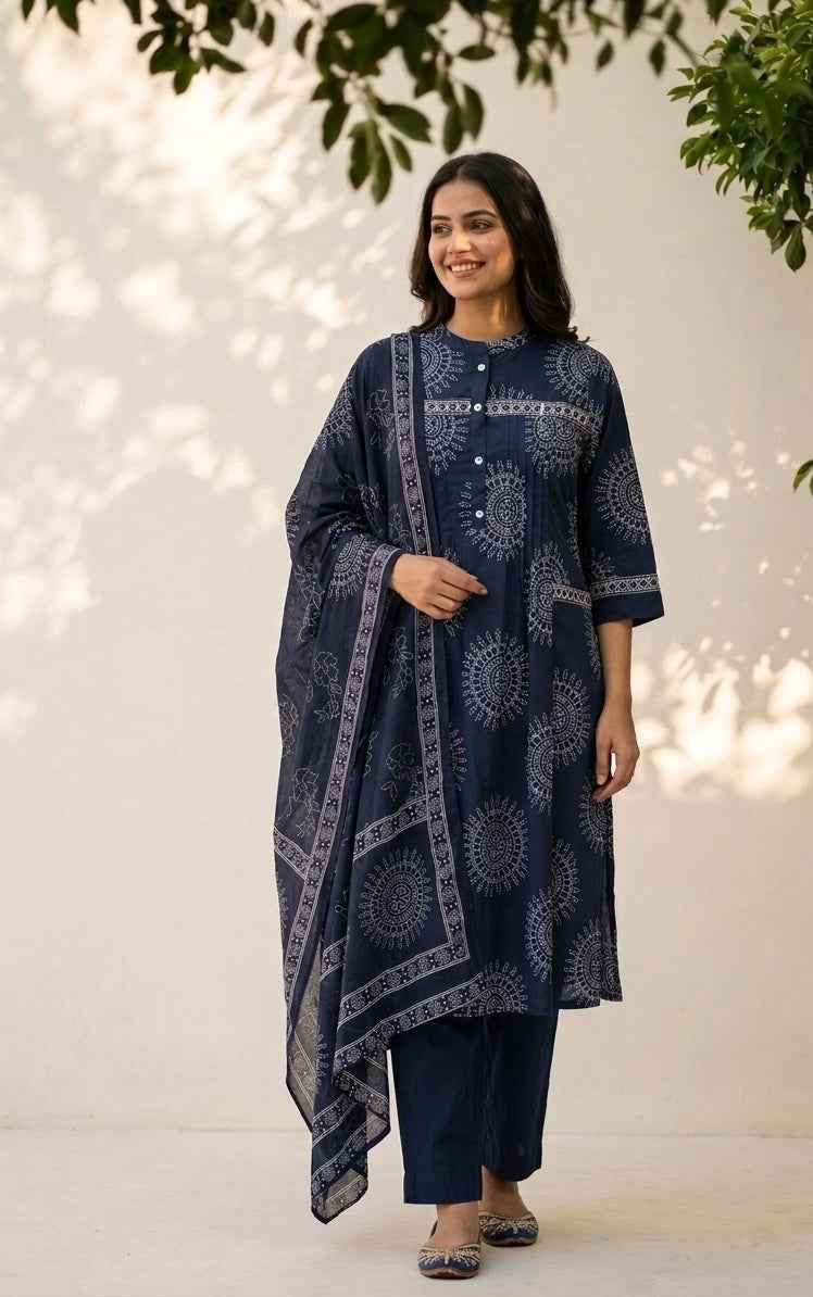 Pure Cotton Dupatta Set  CS0265