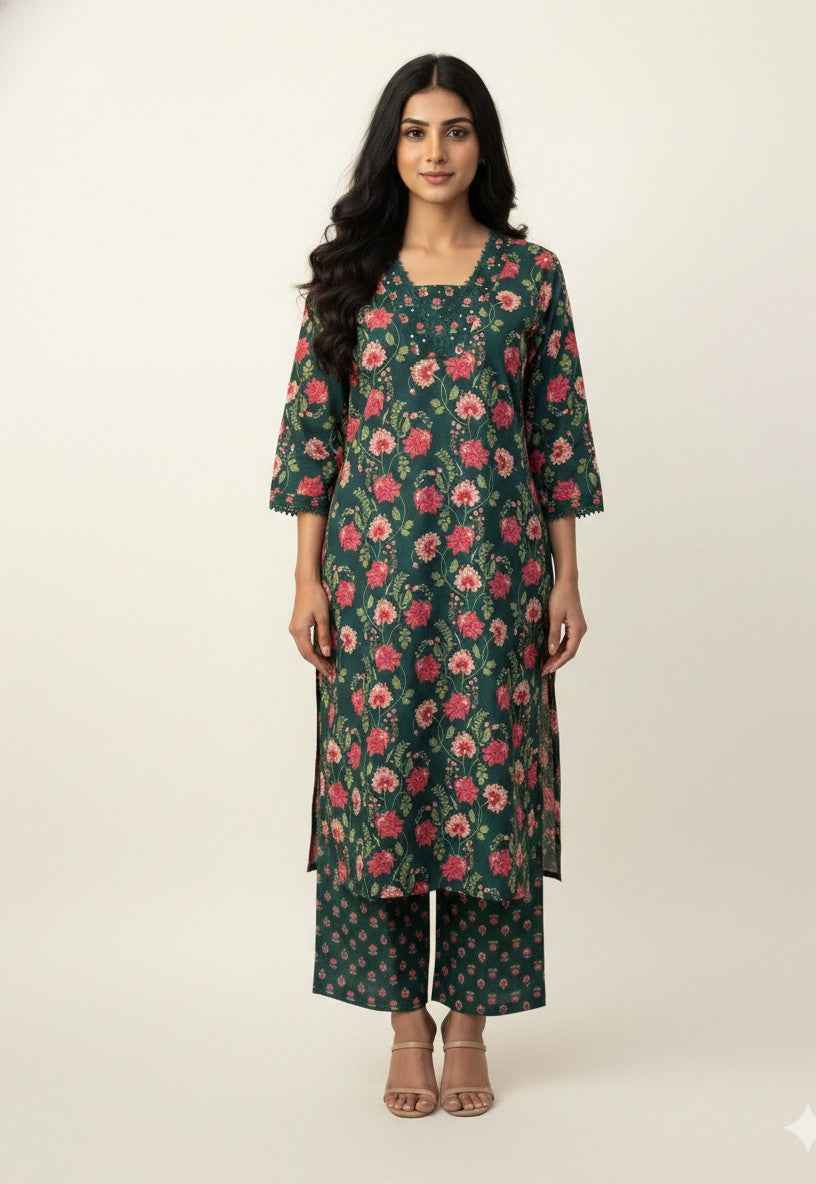 Pure Cotton Three Piece Dupatta Set