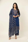 Pure Cotton Three Piece Dupatta Set With Palazzo
