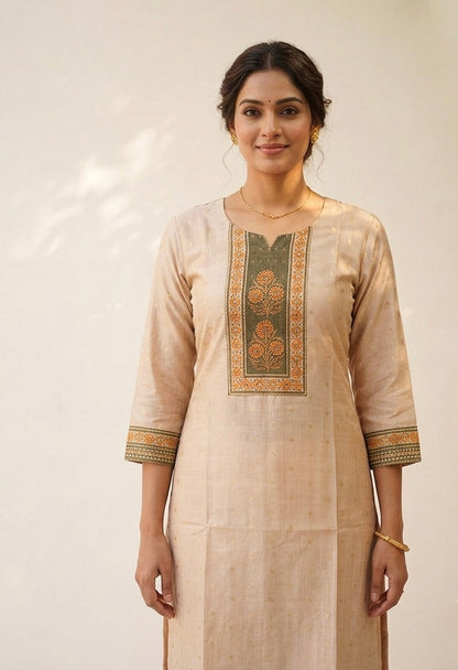 Chanderi Suit With Pritnted Dupatta Set CHS033