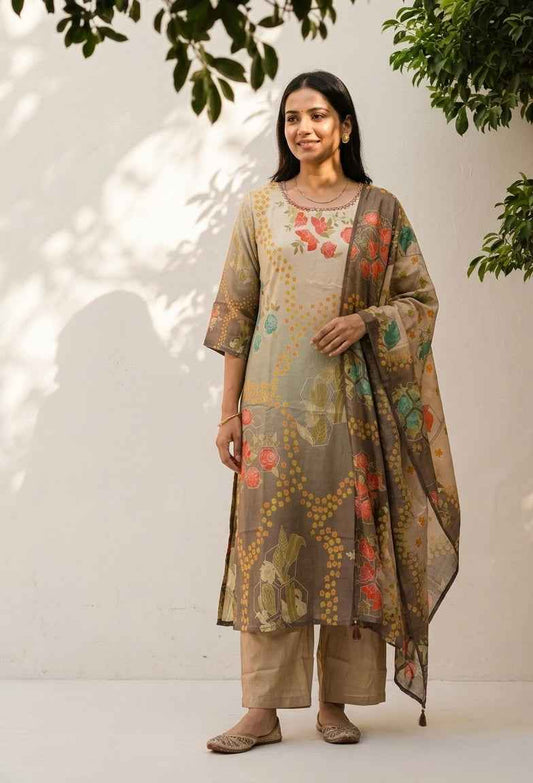 Pure Chanderi Dupatta Set