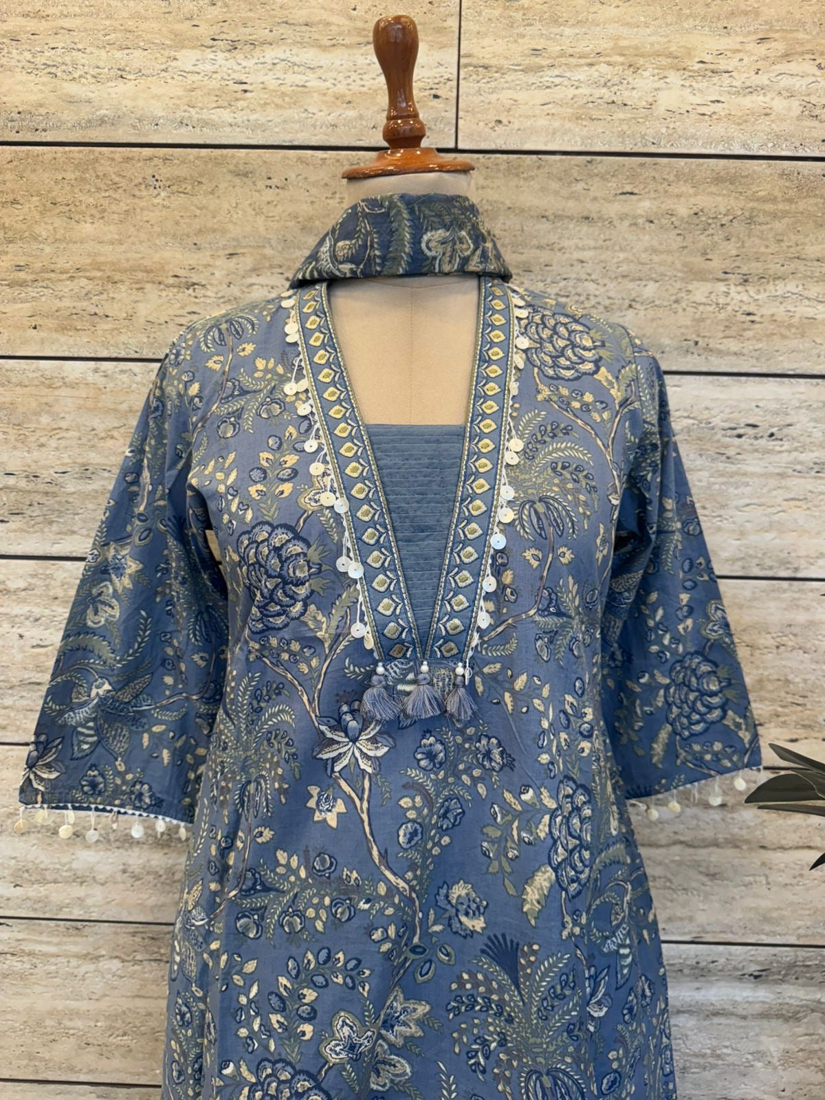 Pure Cotton  A Line Dupatta Set