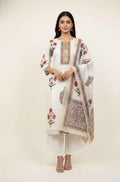 Kota Doria Floral Print Dupatta Set With Inner