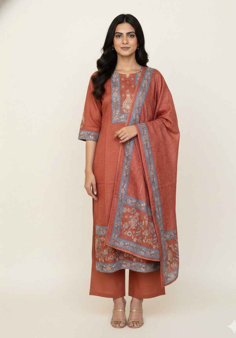 Kota Doria Dupatta Set With Inner KD005