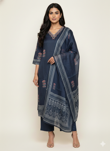 Kota Doria  Dupatta Set With Inner KD004