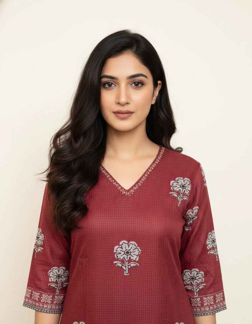 Kota Doria  Dupatta Set With Inner KD006