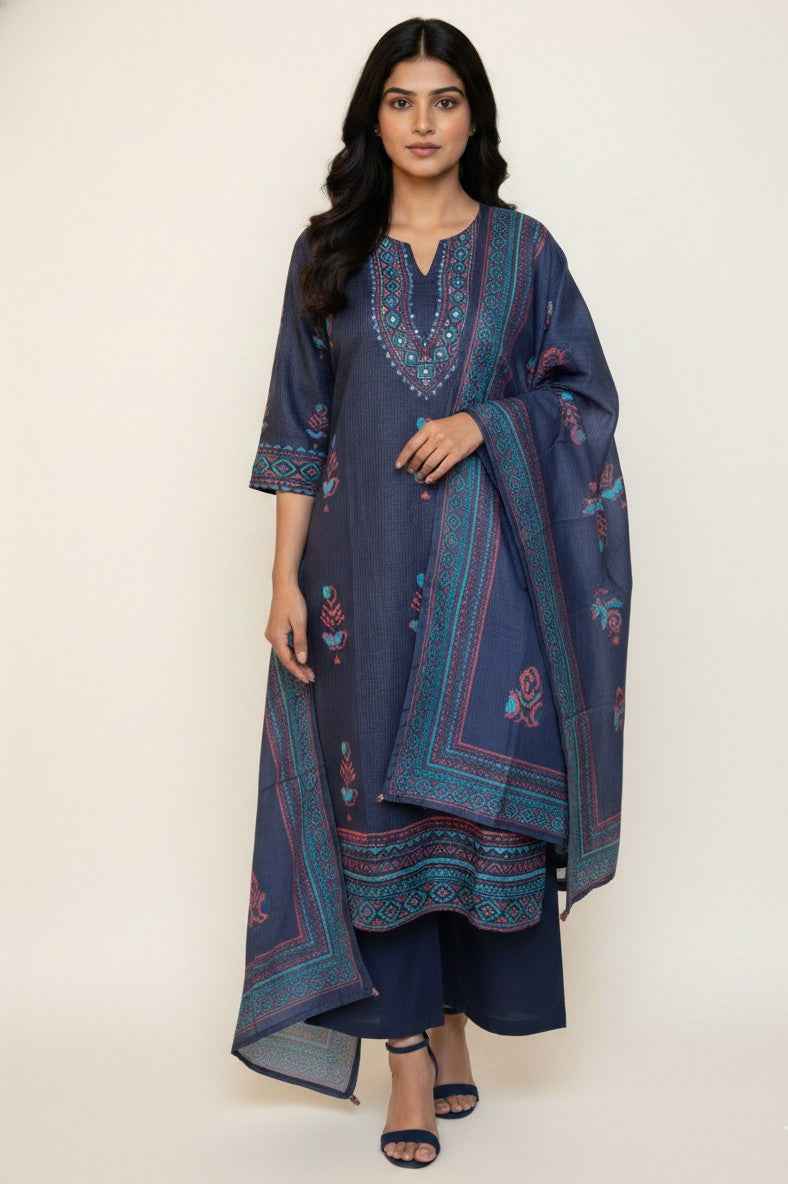 Kota Doria Dupatta Set With Inner KD003
