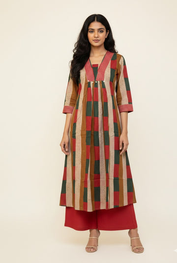 Pure Cotton A Line Two Piece Pant Set  PS0155