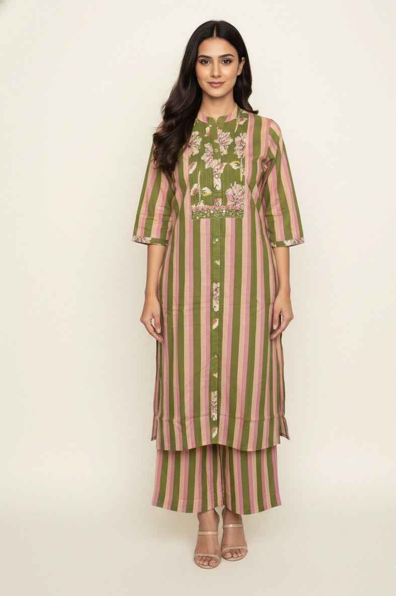 Pure Cotton Three Piece Dupatta Set