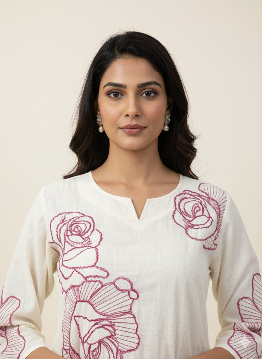 Premium Mul Cotton Embroidery Dupatta Set With Inner  MC027