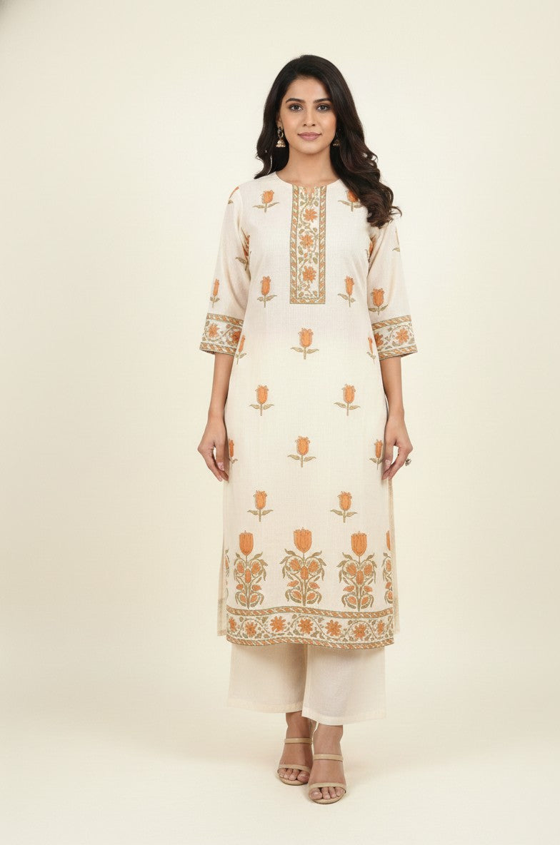 Pure Kota Doria Dupatta Set With Inner KD008