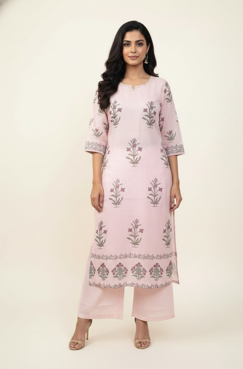 Kota Doria Dupatta Set With Inner  KD010