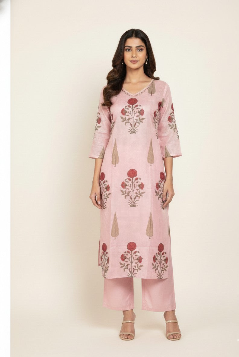 Kota Doria Dupatta Set With Inner  KD011