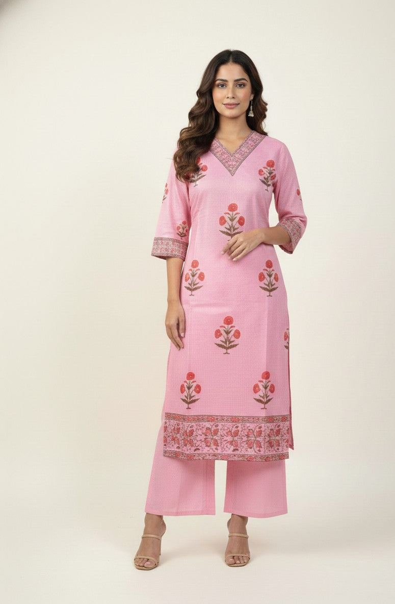 Kota Doria Dupatta Set With Inner  KD012