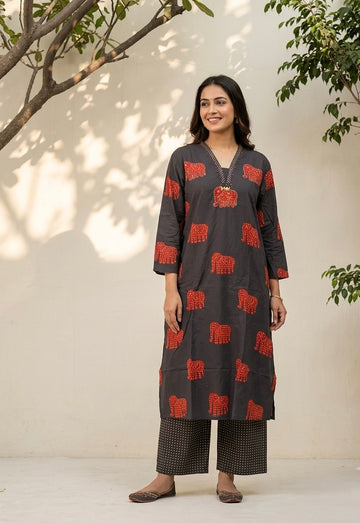 Big Size Two Piece In Cotton Fabric