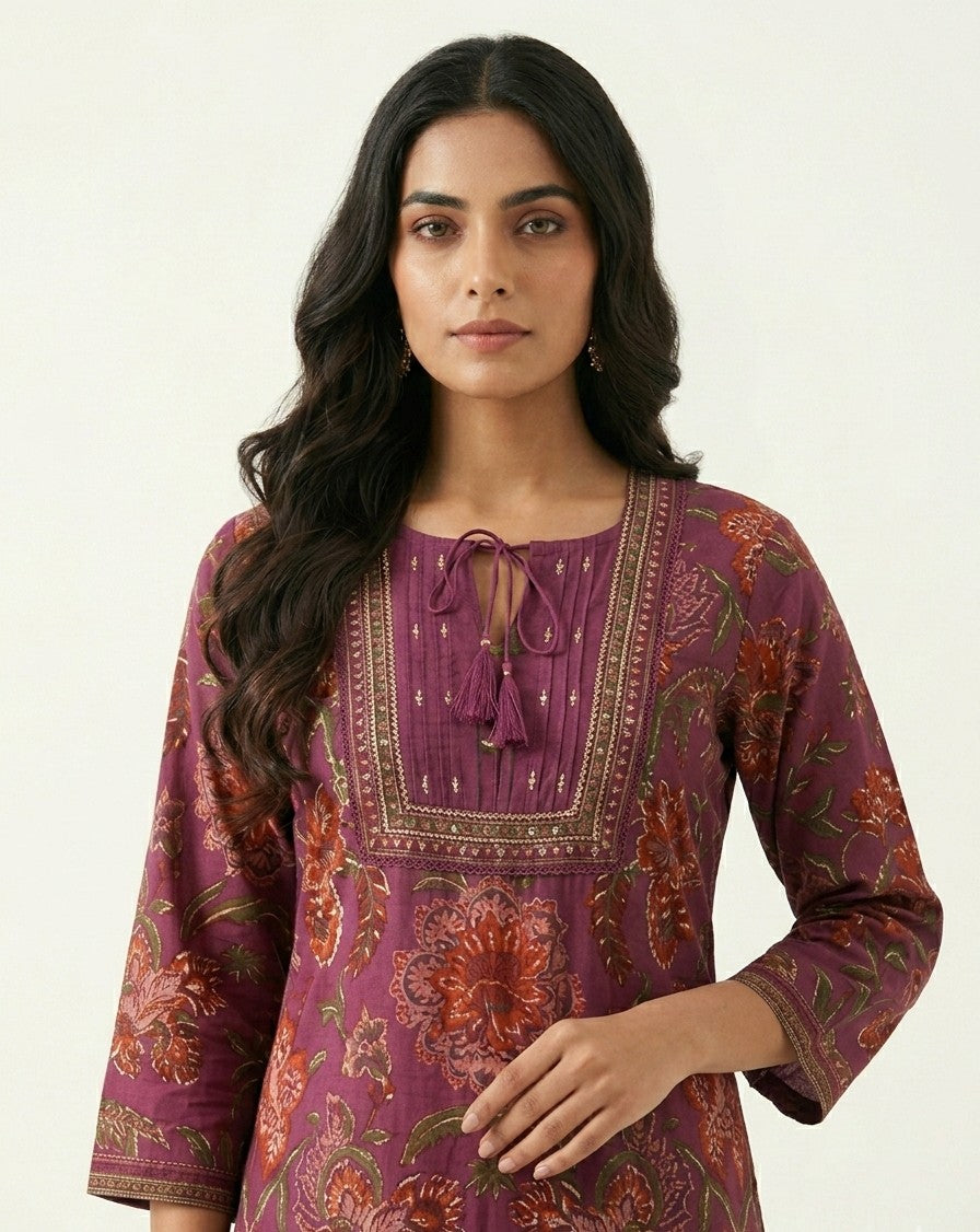 Pure Cotton Three Piece Dupatta Set